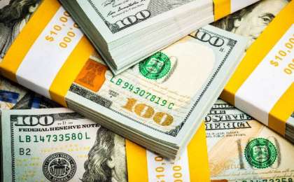 今日终盘汇率：美元兑坚戈1: 387.46