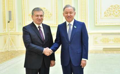 马吉利斯议长同乌兹别克斯坦总统举行会晤