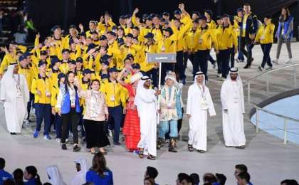 哈萨克斯坦代表队在第十五届特奥会中荣获32枚奖牌