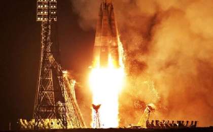 "联盟-2.1a"火箭从拜科努尔发射升空