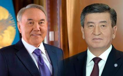 纳扎尔巴耶夫与吉尔吉斯总统吉恩别科夫通电话