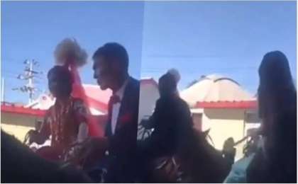 Той кортежіне жылқымен шыққан жастар елді таңғалдырды (ВИДЕО)