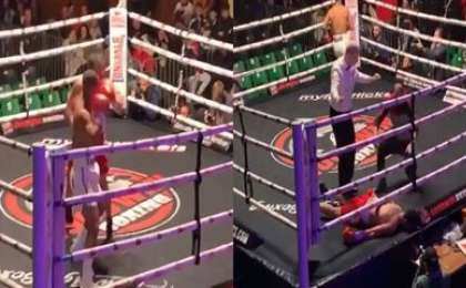 Боксшы қарсыласын бір соққымен құлатты