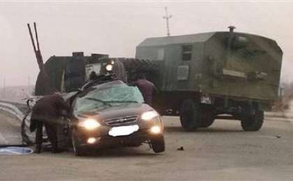 Автомобиль әскери жүк көлігімен соқтығысып, 3 адам қаза тапты