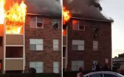 Өртенген үйдің 3-қабатынан әйел сәбиін лақтырып жіберді