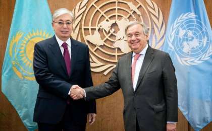 托卡耶夫总统会见联合国秘书长古特雷斯