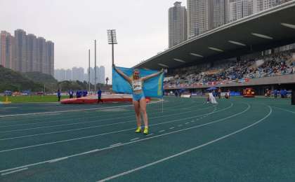 哈萨克斯坦选手在泰国田径公开赛上获得第三枚金牌