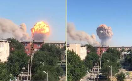 比什凯克举行活动向阿尔斯市捐款捐物