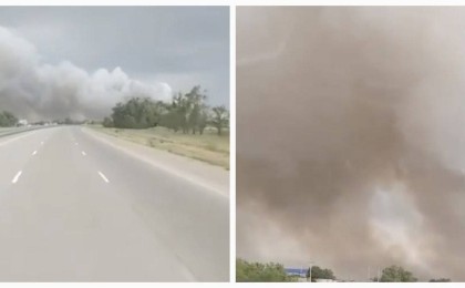 Алматыдағы қоқыс полигоны өртеніп жатыр: Көк түтіннің кесірінен көліктер жаппай соғылуда (видео)