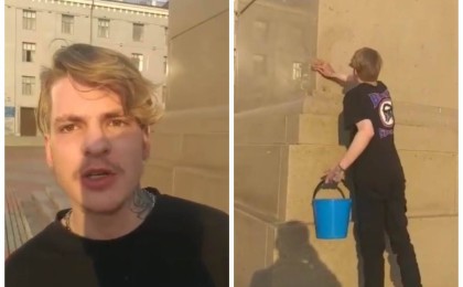 Павлодар тұрғыны Абай ескерткішіне әжетхана қағазы мен жұмыртқа лақтырған