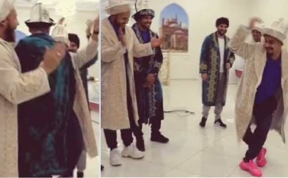 Бразилиялық футболшылар қазақтың шапанын киіп, Қаражорға биледі (видео)