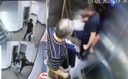 Лифтті ұрып, айнаны сындырды: Алматылық ер адамның видеосы жұртты шошытты
