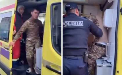 Атырауда полиция формасын киген мас ер адам жедел жәрдемде төбелес шығарды