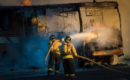 Алматыда жолаушылар автобусы өртенді – видео