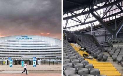 Матч кезінде "Астана Аренаның" шатыр опырылып түсті