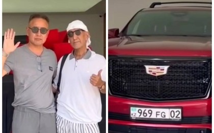 Тұрсен Алагөзов Өзбекстан әншісі Атхамбек Юлдашевқа көлік сыйлады