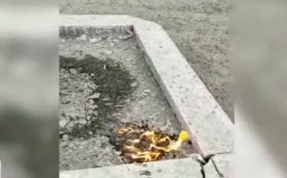 Кәріздегі жанып жатқан судың видеосы қостанайлықтарды шошытты