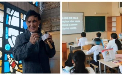 «Мұғалімді ата салыңдар»: оқушылар сабақта Мұрат Әбділдәнің әнін айтқан (видео)