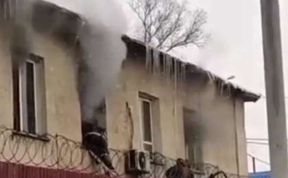 Талғарда полиция ғимаратынан өрт шықты (видео)