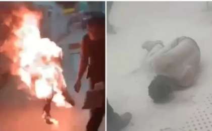 Алматы әуежайында ер адам өзін өртеп жіберді (видео)