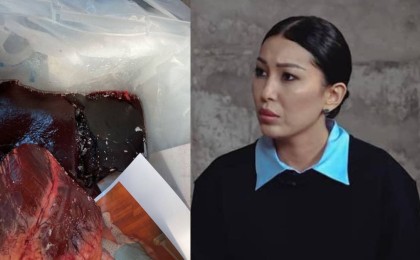 Журналистке белгісіз біреулер қорапқа малдың еті мен балаларының суретін салып жіберген