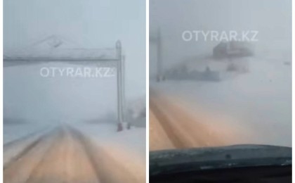 Түркістан облысында жаз жақындағанда қар жауып, жұртты таңғалдырды (видео)