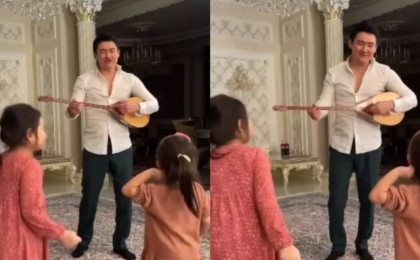 Қыздарына ән салған Төреғали Төреәлі елді тәнті етті (видео)