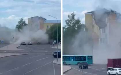 Қарағандыда ғимараттың бір шеті опырылып түсті: 15 жұмысшы эвакуацияланды