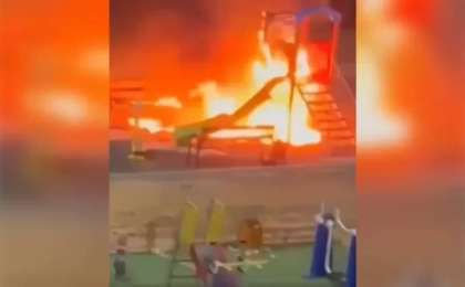 Жезқазғанда балалар ойын алаңын өртеп жіберді 