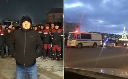 Интернет өшті, полиция фургоны көрінді: Маңғыстауда наразылық білдірушілер көбейіп барады