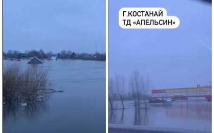 Тобыл арнасынан асты: Қостанайда 2 көпір жабылып, саяжайлар мен супермаркет су астында қалды