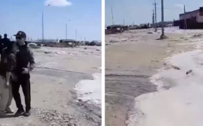 "Үйім суға кетіп жатыр": Құлсары қаласында өкіріп жылаған әйелдің видеосы тарап жатыр (видео)
