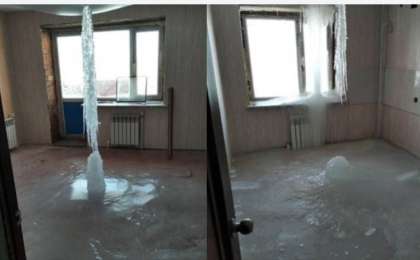 Қостанайда жаңадан салынған үйлердің ішін мұз басты