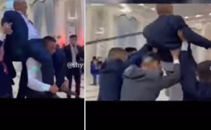 Бес баласы ел алдына әкелерін көтеріп шықты (видео)