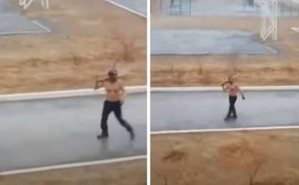 "Қараңдар, маньяк!": Атырау облысында мектепке кіріп келген жартылай жалаңаш, денесі қан ер адам оқушыларды шошытты