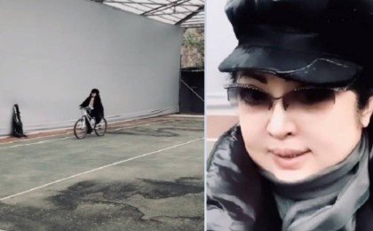 Ауласында велосипед тепкен Мақпал Жүнісова елді сүйсіндірді (видео)