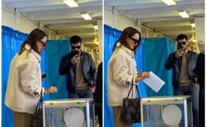 Сайлауға сүйіктісімен келген Кәмшат Жолдыбаеваға халық сүйсінді