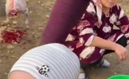 "Қылқындырып тіл шығару деген қандай ырым": Баланы шикі өңешпен буындырған видео қызу талқыға түсті (ВИДЕО)