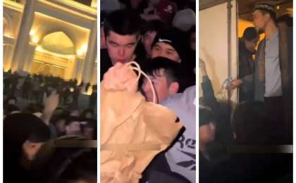 "Аштан келгендей": Астанада Қадір түнінде мешітке жиналған жұрт тегін тамаққа таласты (видео)