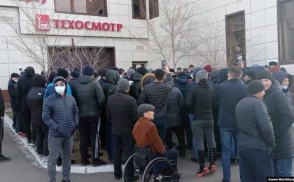 Ресей нөмірін таққан көлік жүргізушілері наразылыққа шықты