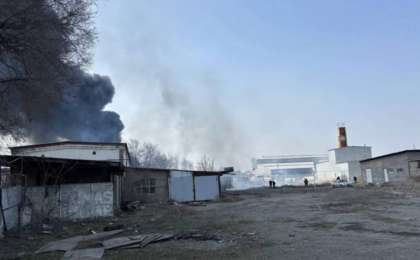 Әкімінің отбасына тиесілі. Таразда асфальт-бетон зауытынан өрт шықты