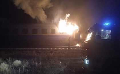 "Қызылорда-Семей" бағытындағы поезда өрт шықты (видео)