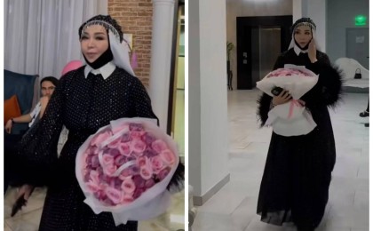 "Қара орамалың қорқынышты": Айнұр Тұрсынбаеваның тойға киіп барған образы сынға қалды