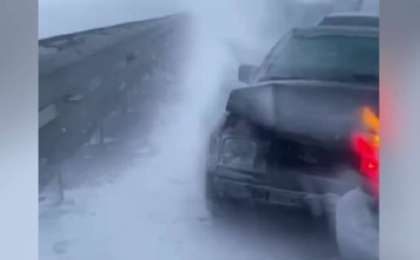 Қарағанды облысындағы трассада 10 көлік соқтығысты (ВИДЕО)