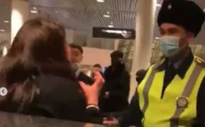 Елорда әуежайында мас әйел шу шығарды (видео)