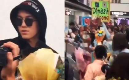 迪玛希抵达东京粉丝团热情接机