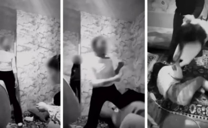 Студент қыз басқалардың көзңнше құрбысын аяусыз соққыға жыққан