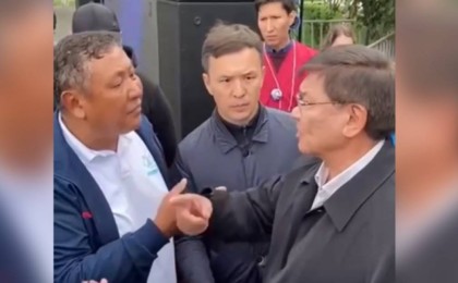 Қоғам белсендісі Ертісбаевқа "сен бұлбұлсың" деп бетіне басты (ВИДЕО)