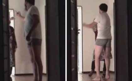 Анасына қол көтерген сақалды ер адам жұртты шошытты (видео)