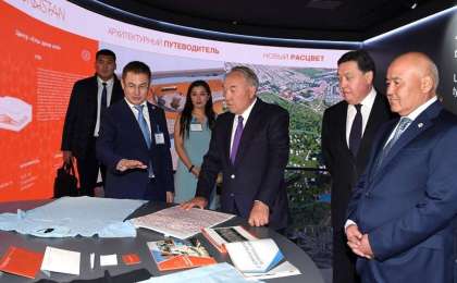 纳扎尔巴耶夫参访突厥斯坦州新行政大楼